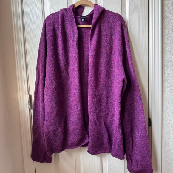 Eileen Fisher Wool-mohair open front long cardigan knit sweater oversized Medium - Picture 12 of 13